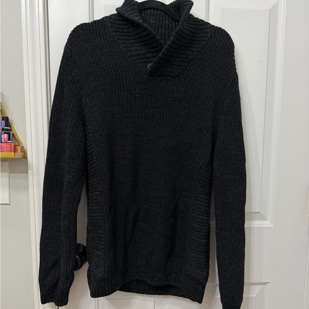 Elegant Black Cowl Sweater for Men
